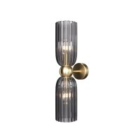 Up Down Wandlampe Gold Grau B:10 cm E14 2-flammig