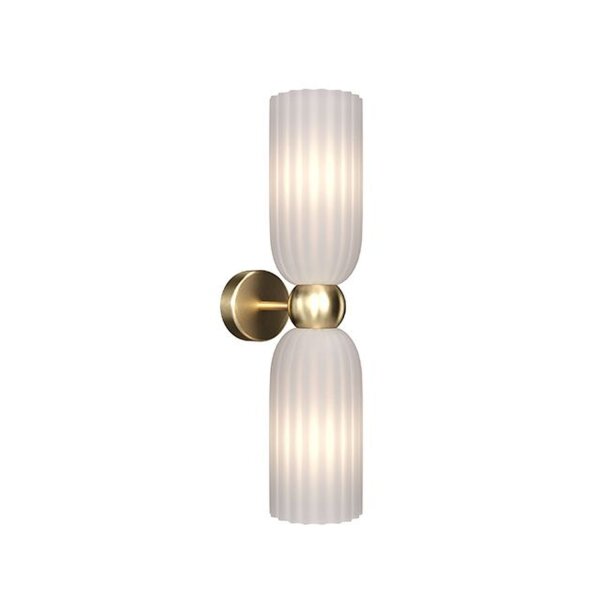 Up Down Wandleuchte Gold Weiß H:43,5 cm G9 2-flammig