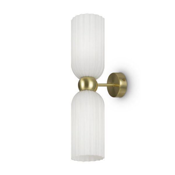 Up Down Wandleuchte Gold Weiß H:43,5 cm G9 2-flammig