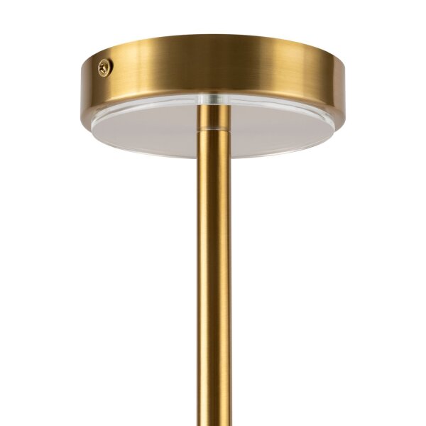 Kronleuchter Glas Metall 6-flammig L:61 cm G9 Messing