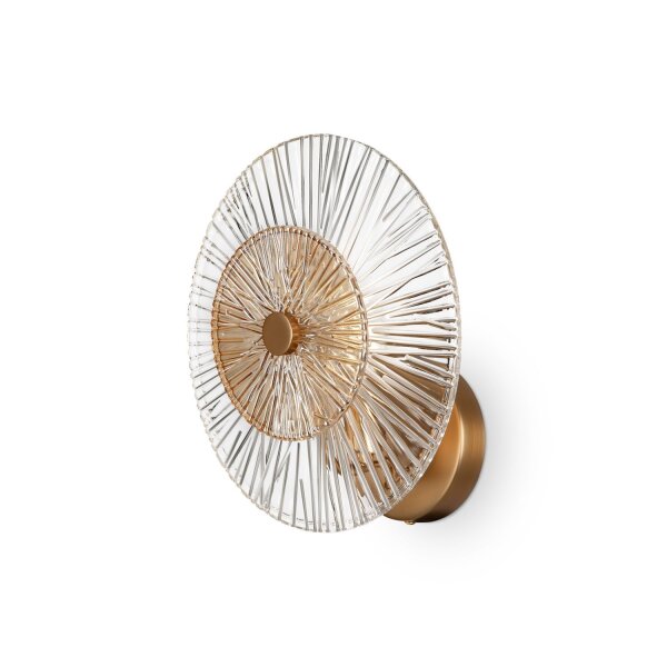 Moderne Wandlampe Glas Metall Bernstein Gold Ø28 cm E14