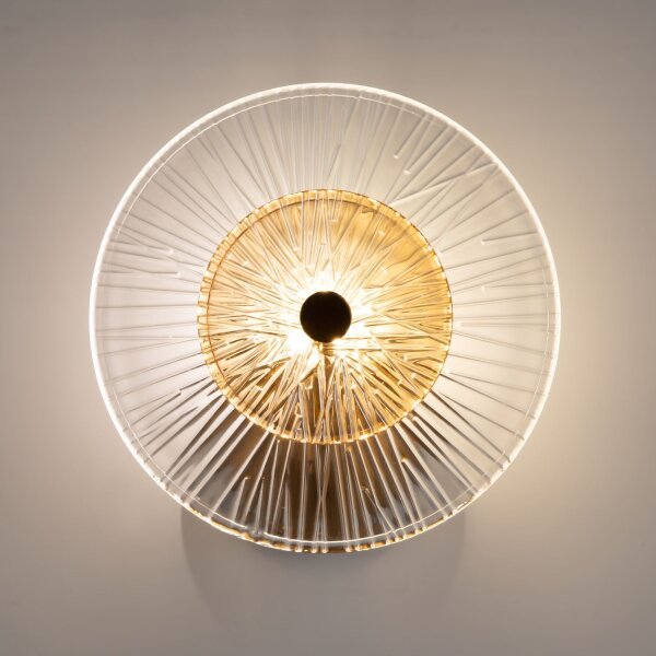 Moderne Wandlampe Glas Metall Bernstein Gold Ø28 cm E14