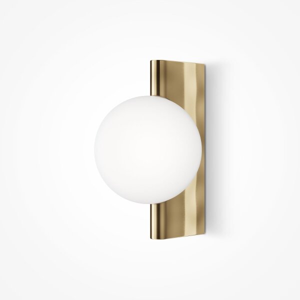Wandlampe Glas Metall Messing H:30 cm G9 Kugel Modern