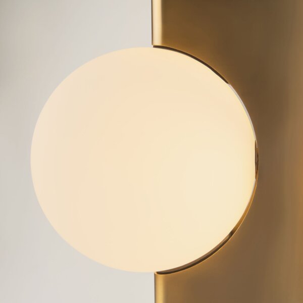 Wandlampe Glas Metall Messing H:30 cm G9 Kugel Modern