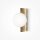 Wandlampe Glas Metall Messing H:30 cm G9 Kugel Modern