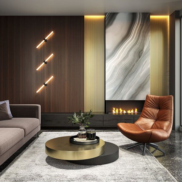 LED Wandlampe Aluminium Schwarz H:63 cm 1400 lm 3000 K