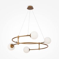 Pendelleuchte Glas Metall L:61 cm G9 4-flammig blendarm