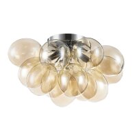 Deckenleuchte Glas Cognac Nickel B:38 cm G9 blendarm