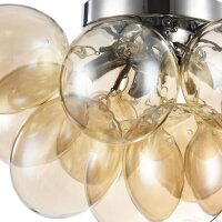 Deckenleuchte Glas Cognac Nickel B:38 cm G9 blendarm