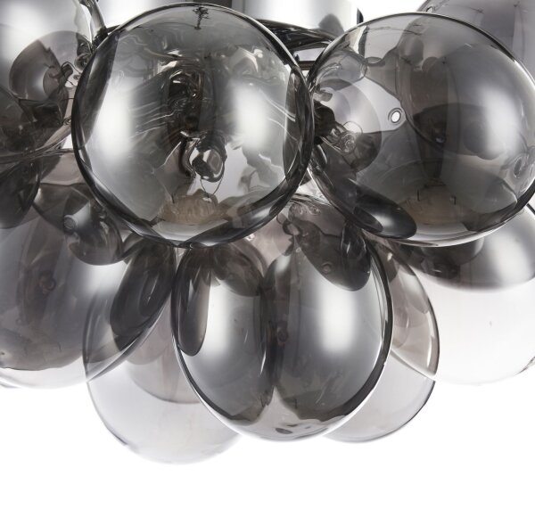Deckenleuchte Rauchglas Nickel L:38 cm G9 4-flammig
