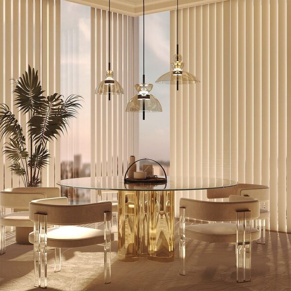 LED Pendelleuchte Glas Cognac Ø25 cm 3000 K Up Down