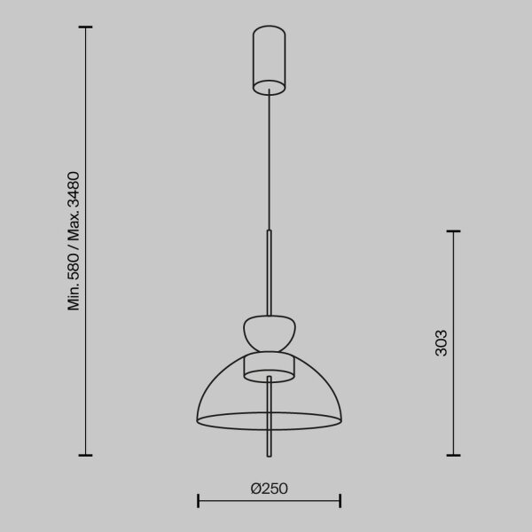 LED Pendelleuchte Glas Cognac Ø25 cm 3000 K Up Down