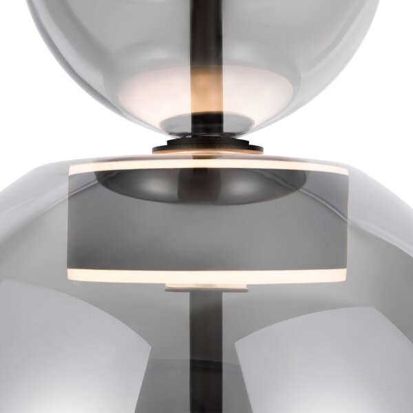 Runde LED Pendelleuchte Rauchglas Ø25 cm 12 W Up Down