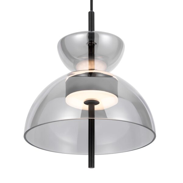 Runde LED Pendelleuchte Rauchglas Ø25 cm 12 W Up Down