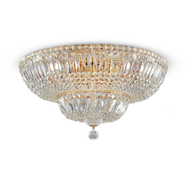 Deckenlampe Glas Metall Gold Ø60,5 cm E14 16-flammig