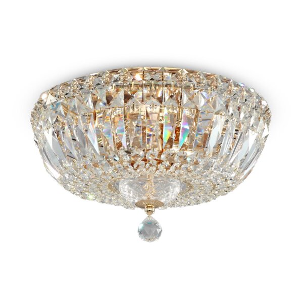 Runde Deckenlampe Glas Metall Gold Ø30 cm E14 3-flammig