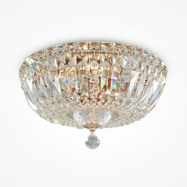 Runde Deckenlampe Glas Metall Gold Ø30 cm E14 3-flammig