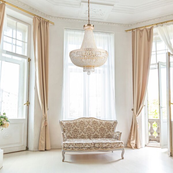 Kronleuchter Klassisch in Gold Ø50 cm E14 8-flammig