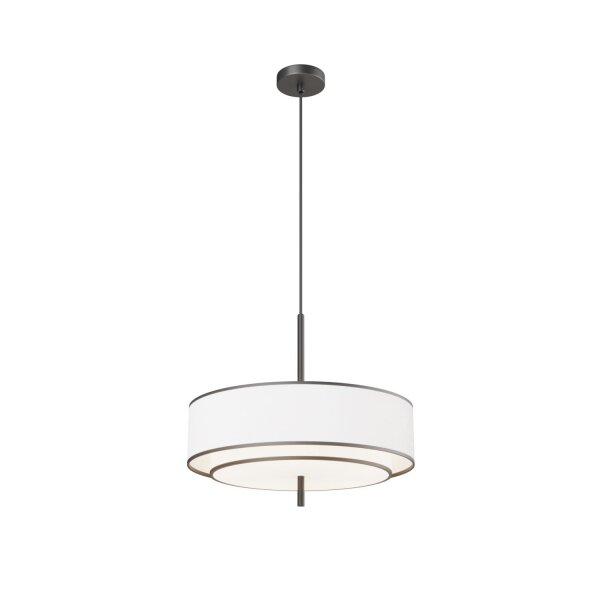 Runde Hängelampe Stoff Weiß Schwarz Ø50 cm E27 5-flmg