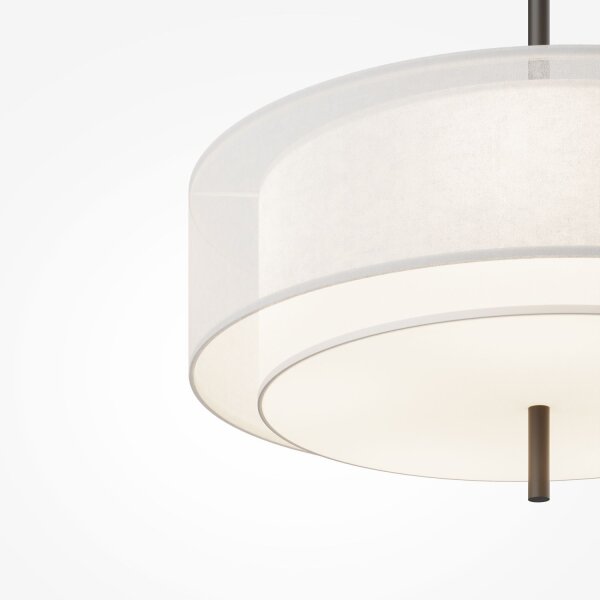 Gemütliche Hängelampe Stoff Weiß Ø50 cm E27 5-flammig