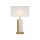 Elegante Tischlampe Stoff Metall Weiß Messing E27 45 cm