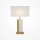 Elegante Tischlampe Stoff Metall Weiß Messing E27 45 cm