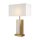 Elegante Tischlampe Stoff Metall Weiß Messing E27 45 cm