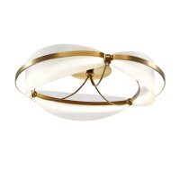 LED Deckenleuchte Glas Aluminium Messing B:60 cm 3000 K
