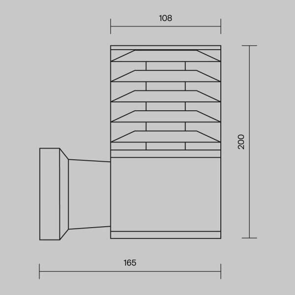 Wandlampe Outdoor Aluminium Schwarz IP54 H:20 cm E27