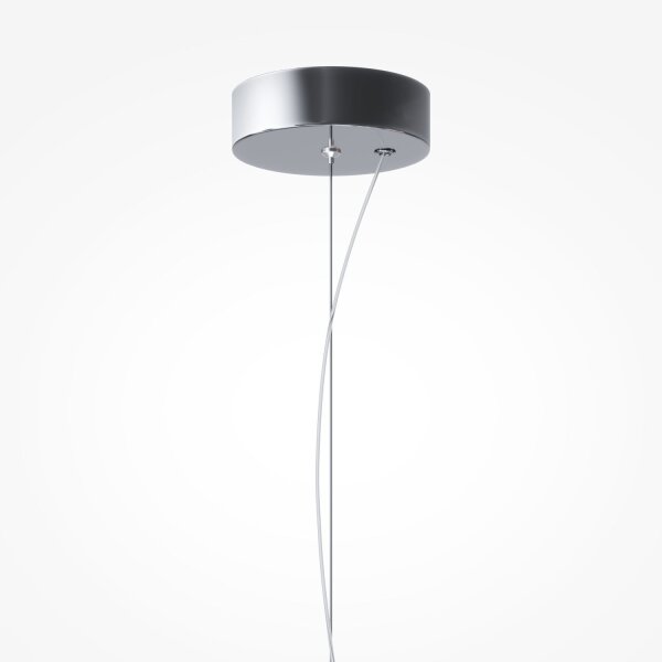 LED Hängelampe Glasschirm Metall in Chrom Ø30 cm 15 W