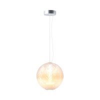 LED Hängelampe Glasschirm Metall in Chrom Ø30...