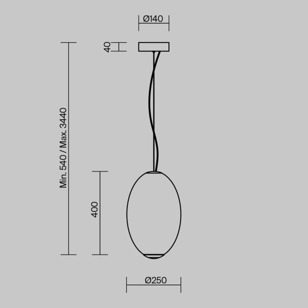 Runde LED Hängelampe Glas Metall in Chrom Ø25 cm 2700 K
