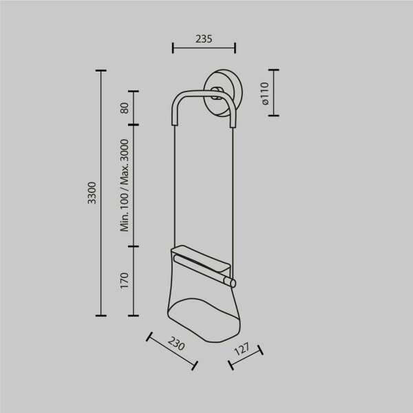LED Wandleuchte höhenverstellbar Glas Metall 8 W 3000 K