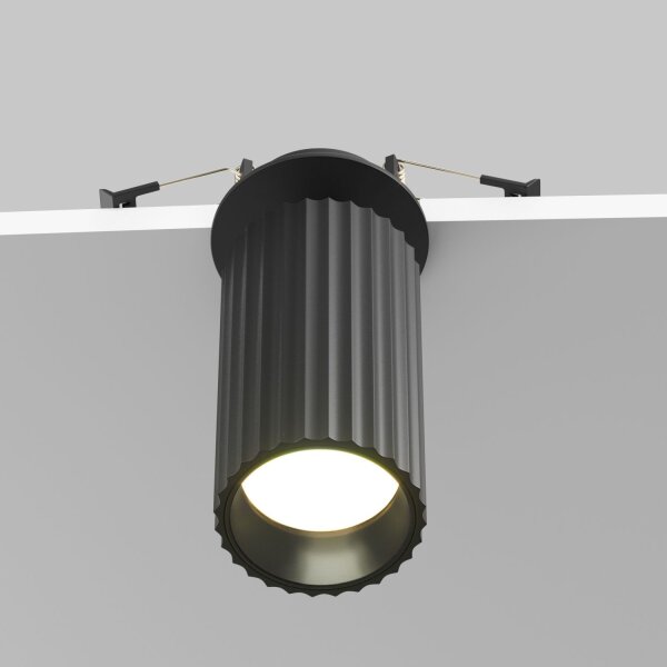 Einbauleuchte verstellbar Aluminium Schwarz L:6 cm GU10