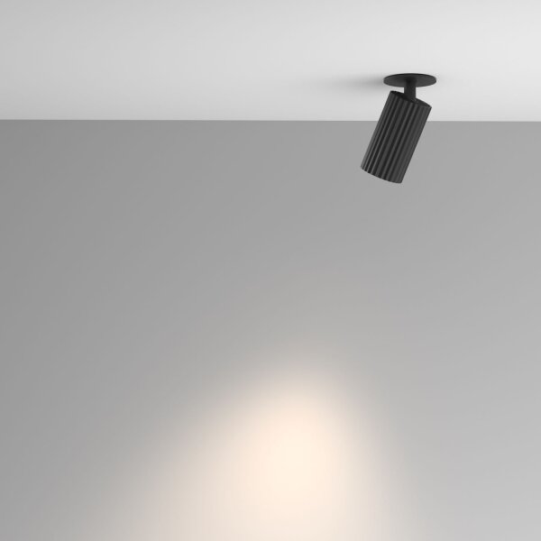 Einbauleuchte verstellbar Aluminium Schwarz L:6 cm GU10