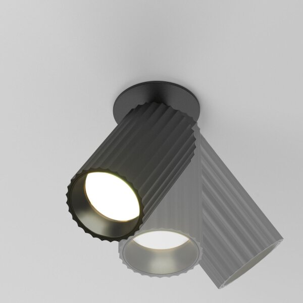 Einbauleuchte verstellbar Aluminium Schwarz L:6 cm GU10