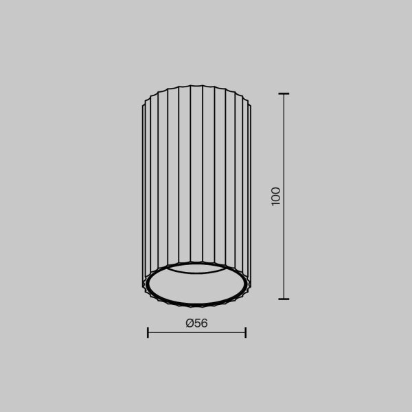 Aufbauspot Aluminium Schwarz Ø5,6 cm rund GU10 Rillen