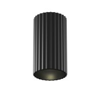 Aufbauspot Aluminium Schwarz &Oslash;5,6 cm rund GU10 Rillen