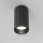 Aufbauspot Aluminium Schwarz Ø5,6 cm rund GU10 Rillen