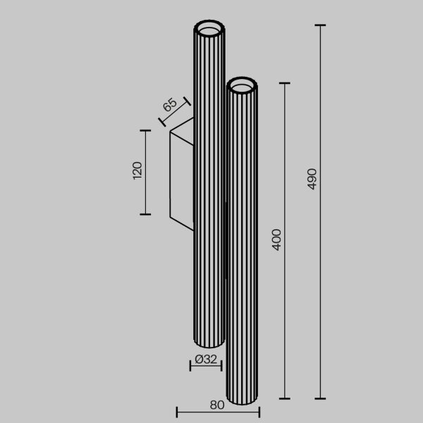 Wandstrahler Aluminium Weiß H:49 cm inkl GU10 4-flammig