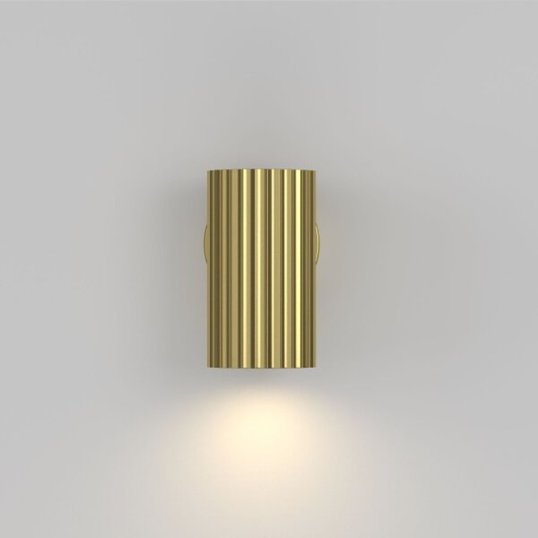 Wandlampe Aluminium in Messing H:10 cm GU10 Downlight