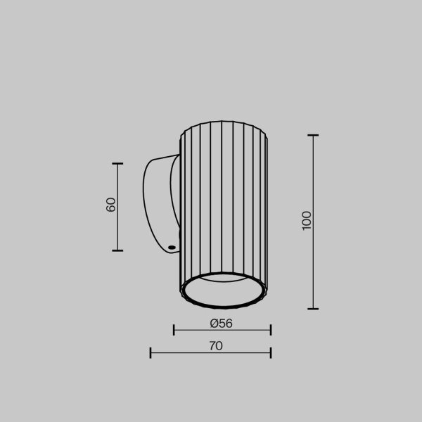 Wandlampe Aluminium in Messing H:10 cm GU10 Downlight