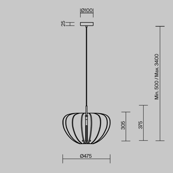 Hängelampe Filz Terrakotta rund Ø47,5 cm E27 blendarm