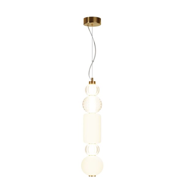 LED Pendelleuchte Glas Metall Gold Ø14,7 cm 35 W 3000 K