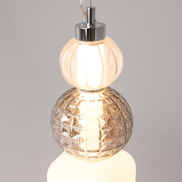 LED Pendelleuchte Glas Metall Gold Ø14,7 cm 35 W 3000 K