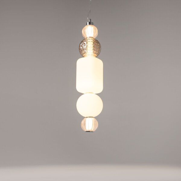 LED Pendelleuchte Glas Metall Gold Ø14,7 cm 35 W 3000 K