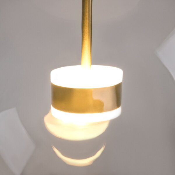 LED Hängelampe Glas Schirm Metall Gold Ø35 cm 3000 K