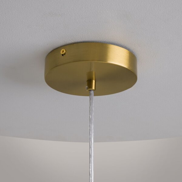LED Hängelampe Glas Schirm Metall Gold Ø35 cm 3000 K