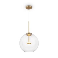 LED Hängelampe Glas Schirm Metall Gold Ø35 cm...