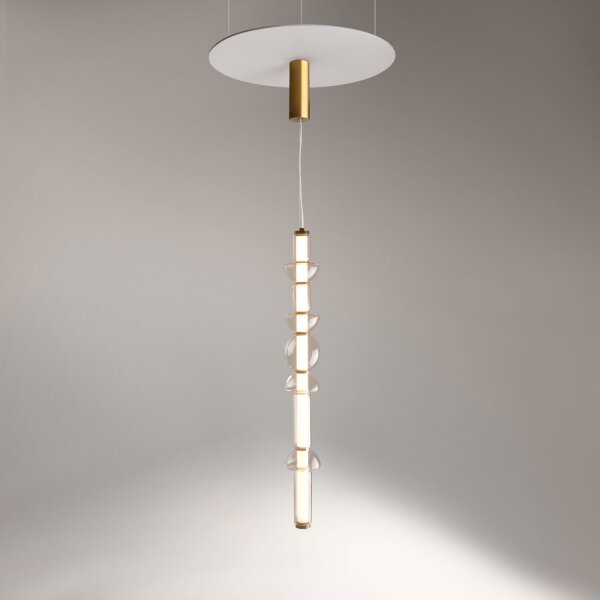 LED Hängelampe Glas Metall in Messing 98 cm 39 W 3000 K